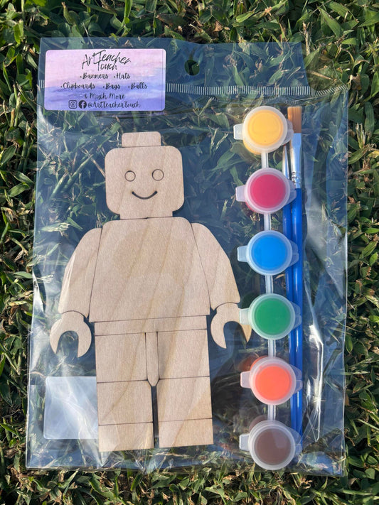 🎨 Paint Your Own LEGO-Inspired Wooden Minifig – Art Class with Art Teacher Touch (Sept 27)