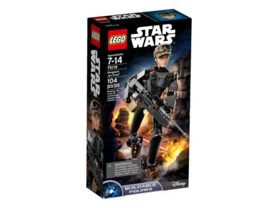 LEGO 75119 Sergeant Jyn Erso is a 104 piece Star Wars set released in 2016. The figure depicts Jyn as she appeared on the planet Eadu in the movie, Star Wars: Rogue One. It was retired in April 2018.